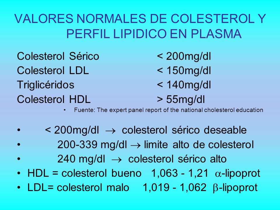 Colesterol Valores Normales De Colesterol Y Trigliceridos 3237