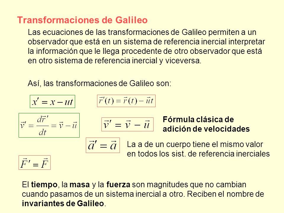 RELATIVIDAD ESPECIAL SISTEMAS DE REFERENCIA Sistema De Referencia