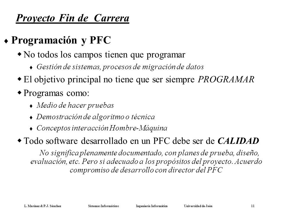 EL PROYECTO FIN DE CARRERA EN INGENIERIA INFORMATICA el proyecto fin de carrera en ingenieria informatica: