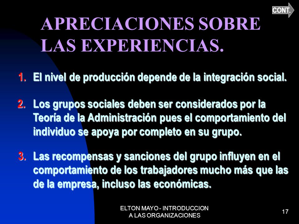 ESCUELA DE LAS RELACION HUMANAS DE ELTON MAYO escuela de las relacion humanas de elton mayo: