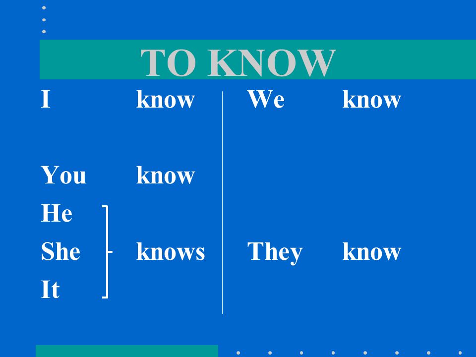 SABER SABER means…. To Know We use SABER to talk about knowing facts or information.