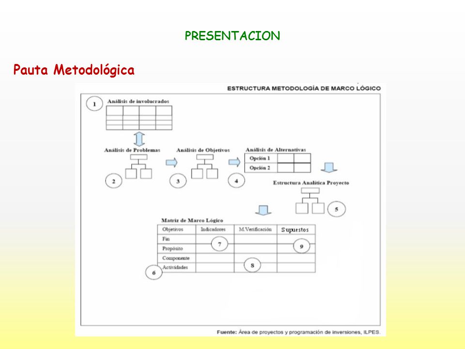 Metodología marco logico: Pauta metodologica