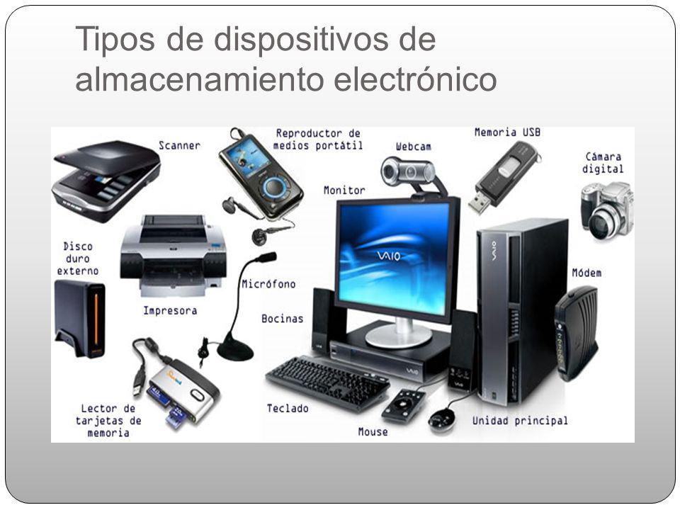 Tipos de dispositivos de almacenamiento electrónico