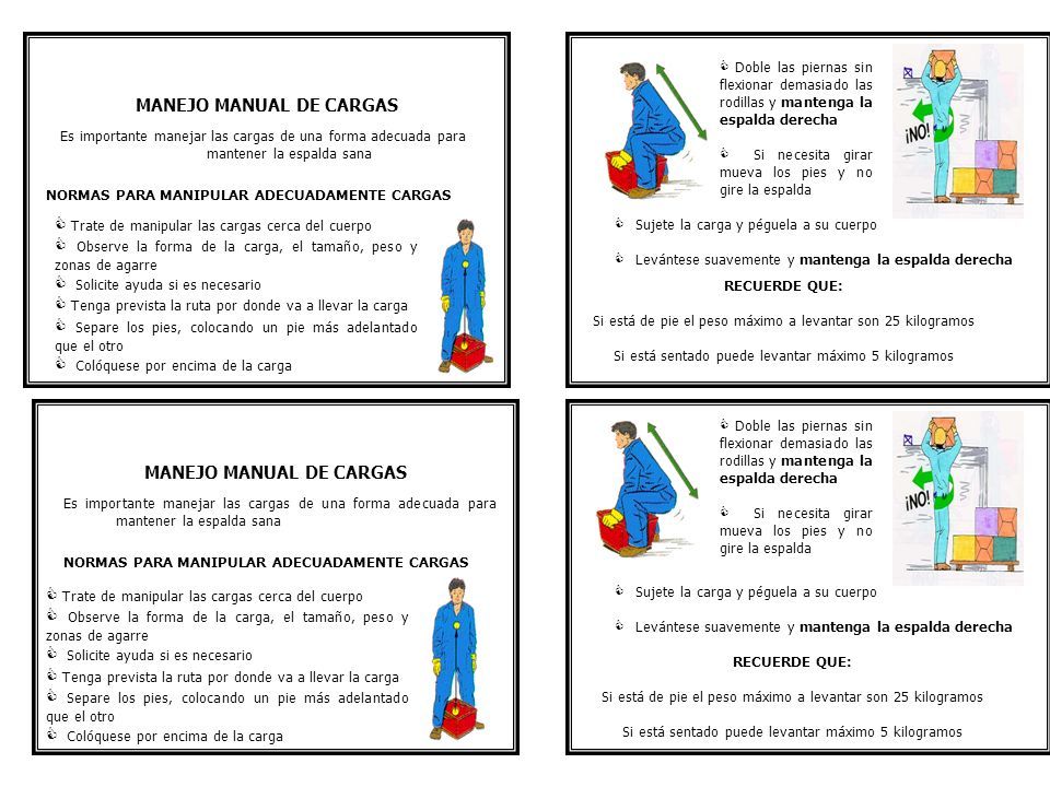 Manejo Manual De Cargas Es Importante Manejar Las Cargas De Una Forma