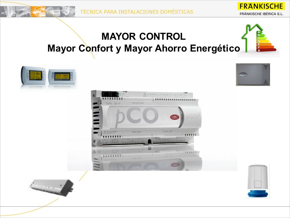 TÉCNICA PARA INSTALACIONES DOMÉSTICAS MAYOR CONTROL Mayor Confort y Mayor Ahorro Energético