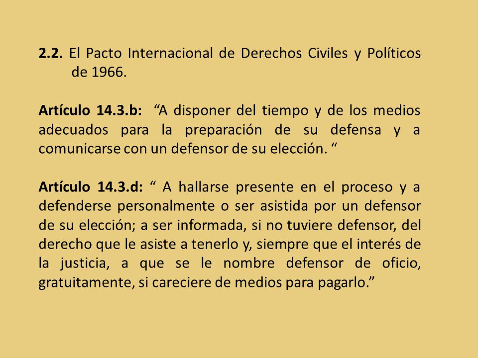 2.2. El Pacto Internacional de Derechos Civiles y Políticos de