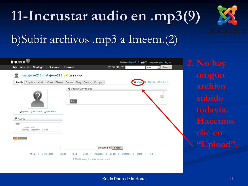 11Koldo Parra de la Horra 11-Incrustar audio en.mp3(9) 2.No hay ningún archivo subido todavía.