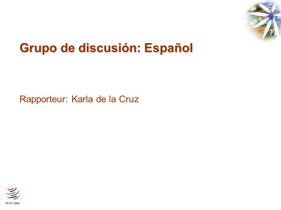 Grupo de discusión: Español Rapporteur: Karla de la Cruz