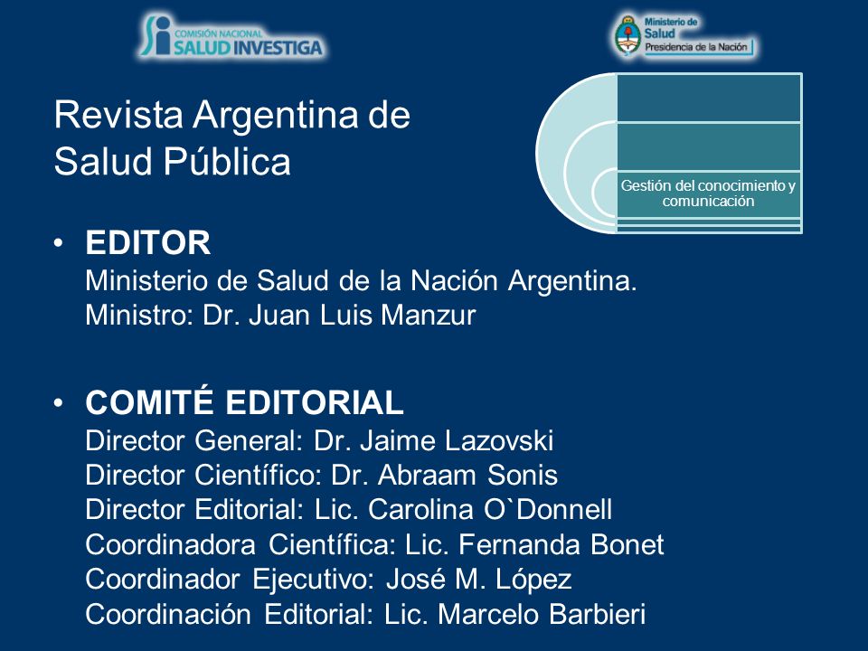 EDITOR Ministerio de Salud de la Nación Argentina.