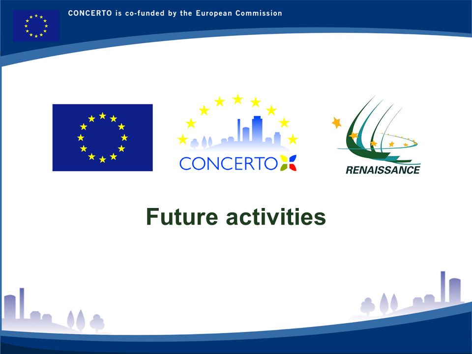 RENAISSANCE es un proyecto del programa CONCERTO co-financiado por la Comisión Europea dentro del Sexto Programa Marco RENAISSANCE - ZARAGOZA - SPAIN 25 Future activities