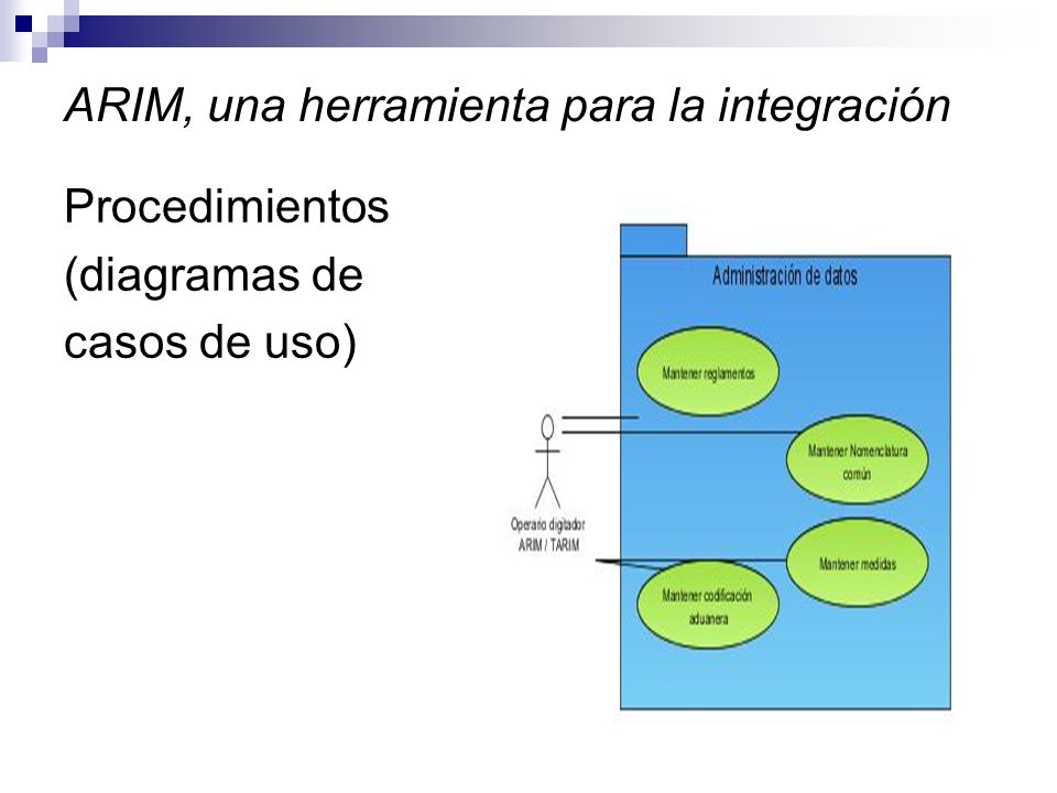 ARIM, una herramienta para la integración Procedimientos (diagramas de casos de uso)