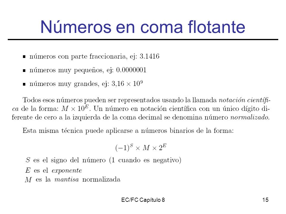 EC/FC Capítulo 815 Números en coma flotante