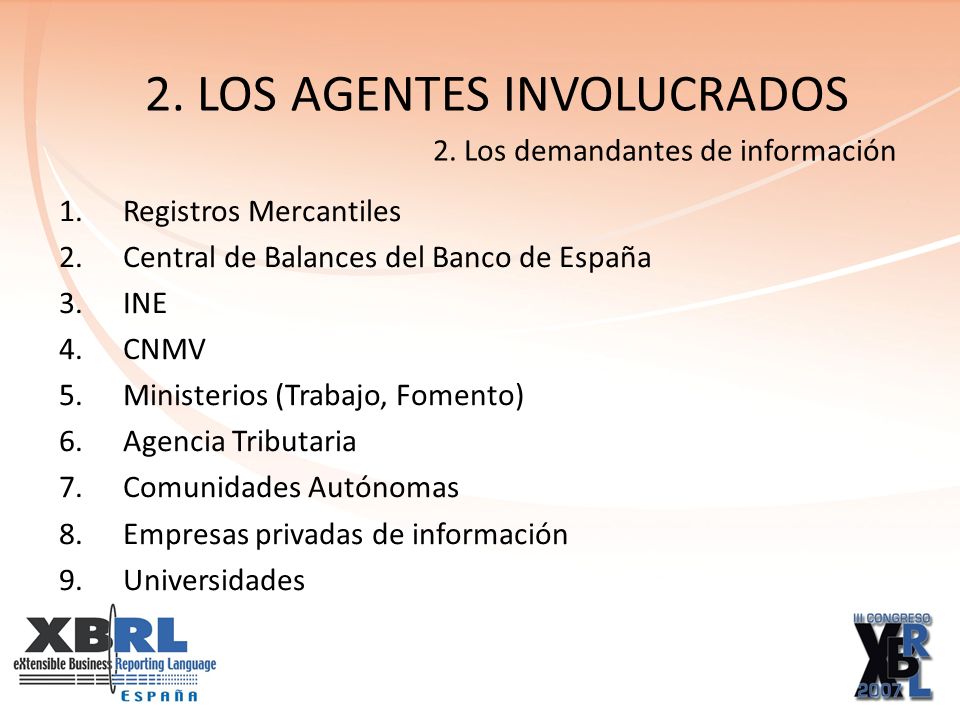 2. LOS AGENTES INVOLUCRADOS 2.
