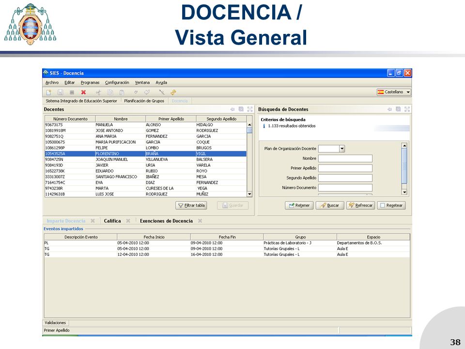 DOCENCIA / Vista General 38