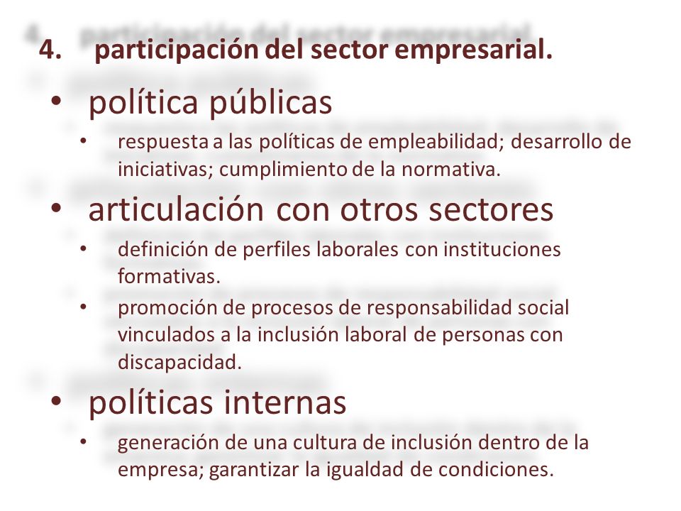 política públicas política públicas respuesta a las políticas de empleabilidad; desarrollo de iniciativas; cumplimiento de la normativa.