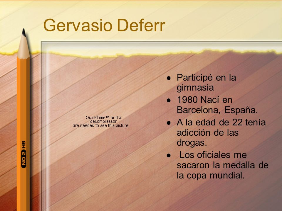 Gervasio Deferr Participé en la gimnasia 1980 Nací en Barcelona, España.