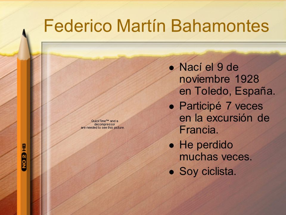 Federico Martín Bahamontes Nací el 9 de noviembre 1928 en Toledo, España.