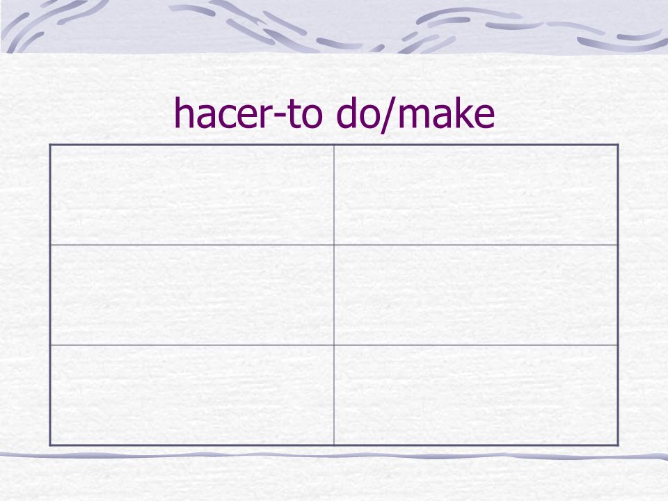 hacer-to do/make