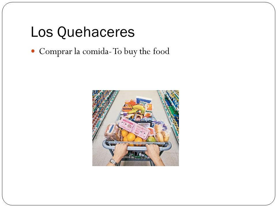Los Quehaceres Comprar la comida- To buy the food