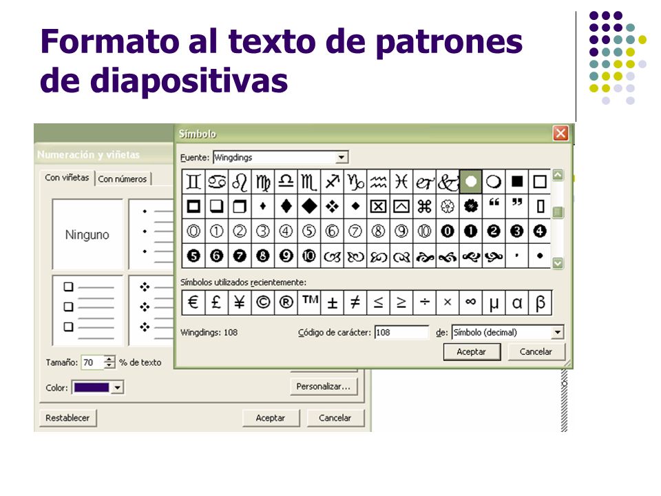 Formato al texto de patrones de diapositivas