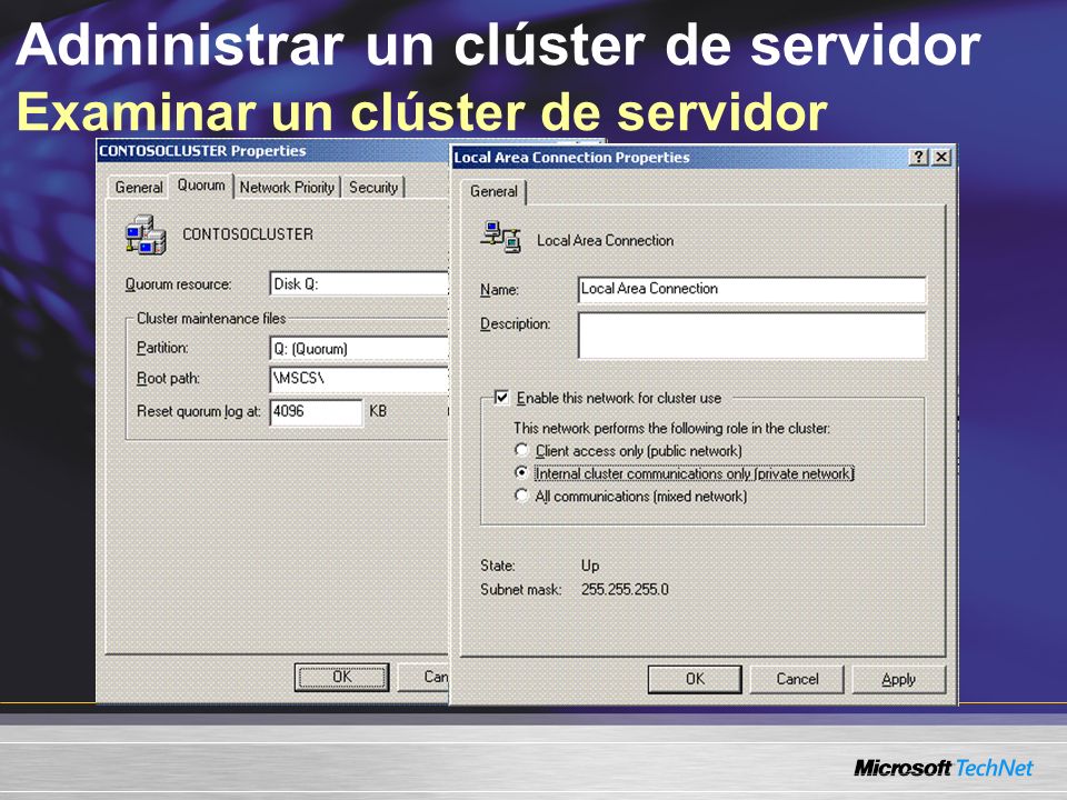 Administrar un clúster de servidor Examinar un clúster de servidor
