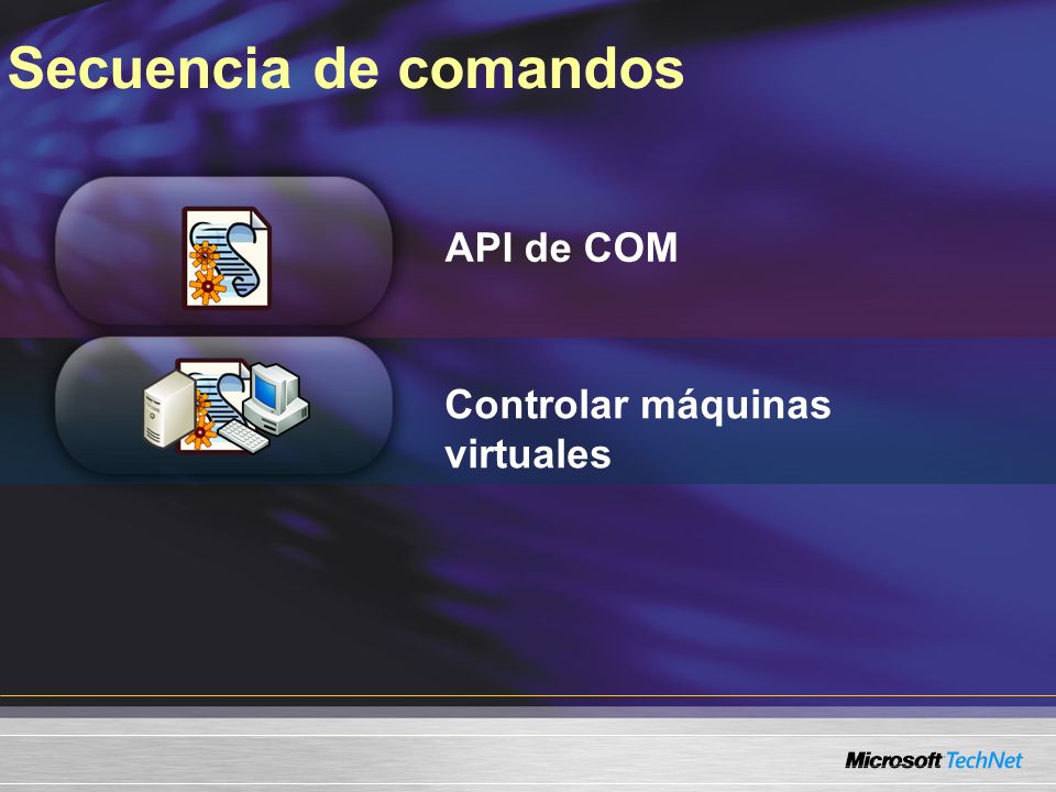 Secuencia de comandos API de COM Controlar máquinas virtuales