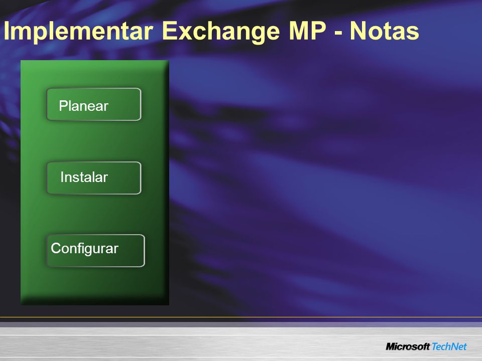 Implementar Exchange MP - Notas Planear Instalar Configurar