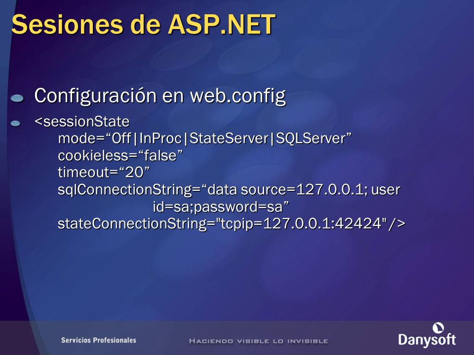 Sesiones de ASP.NET Configuración en web.config