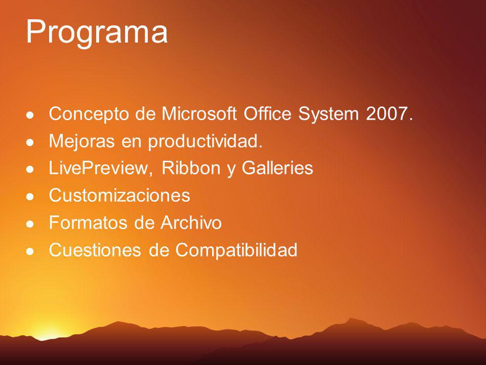 Programa Concepto de Microsoft Office System 2007.