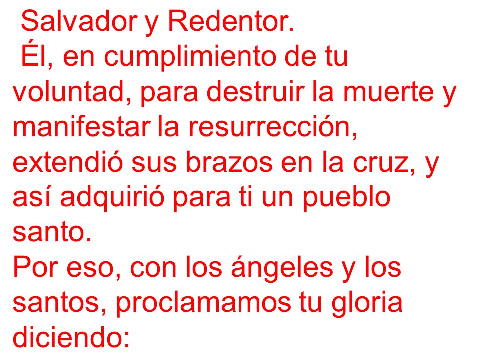 Salvador y Redentor.