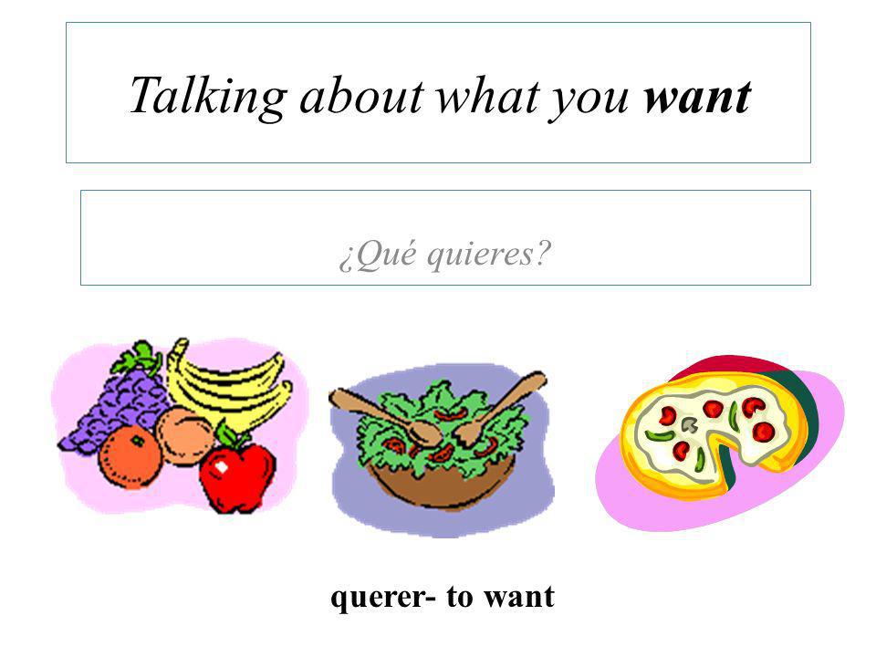 Talking about what you want ¿Qué quieres querer- to want