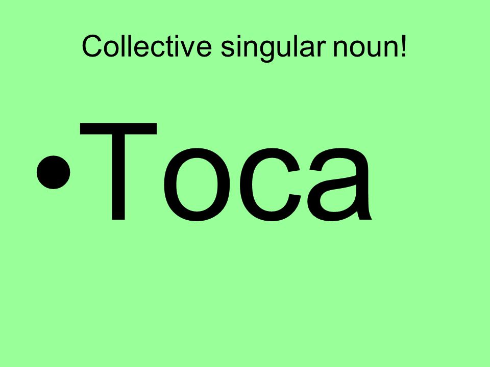 Collective singular noun! Toca