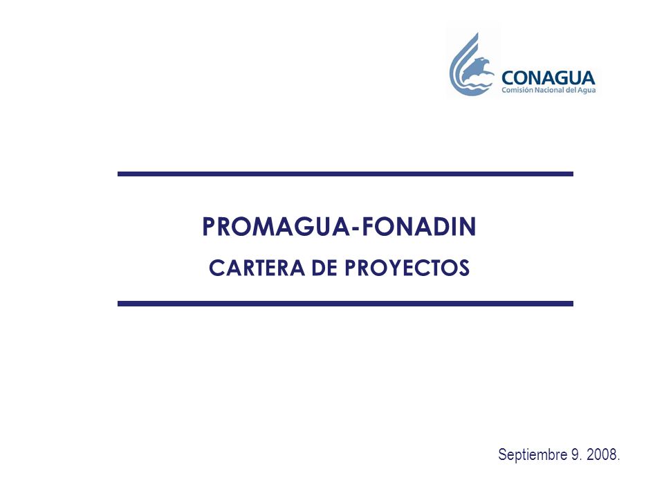 PROMAGUA-FONADIN CARTERA DE PROYECTOS Septiembre