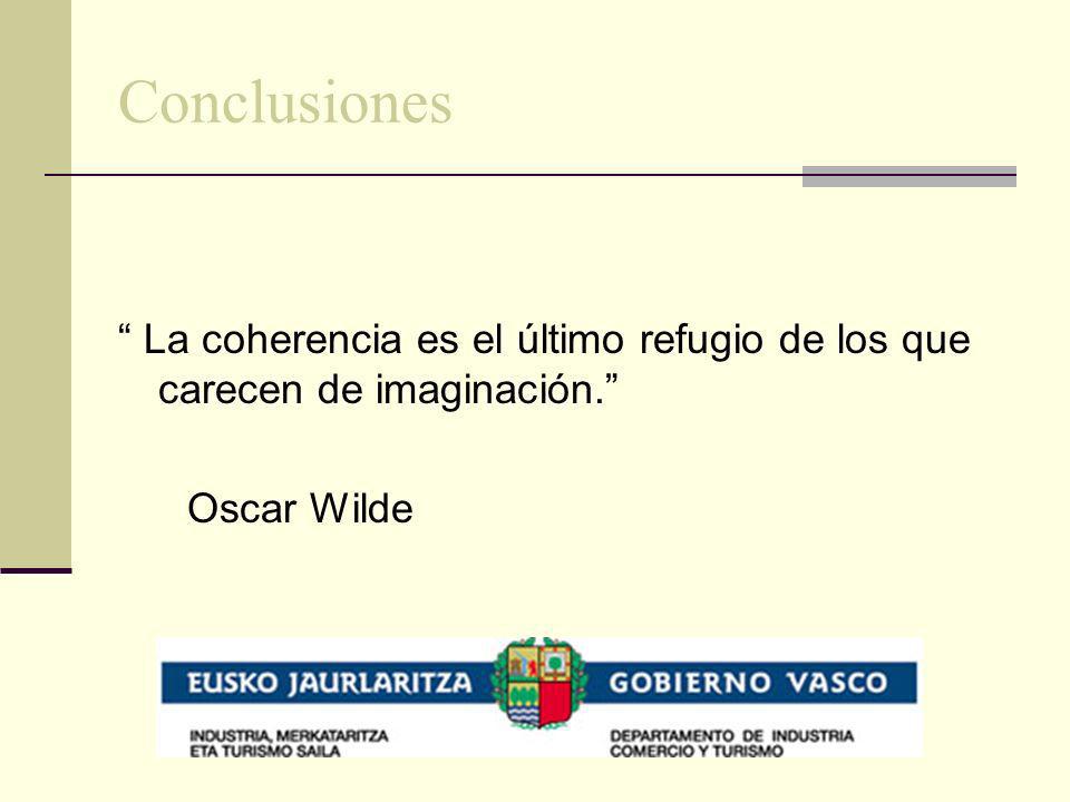Conclusiones La coherencia es el último refugio de los que carecen de imaginación. Oscar Wilde
