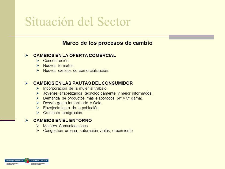 Situación del Sector Marco de los procesos de cambio CAMBIOS EN LA OFERTA COMERCIAL Concentración.