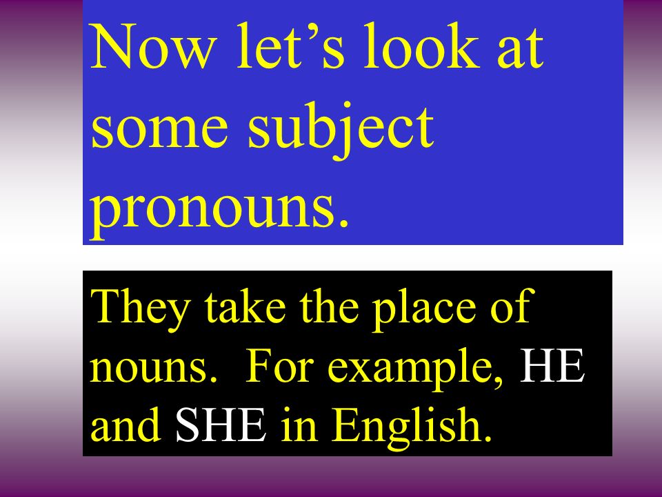 They take the place of nouns. For example, HE and SHE in English.