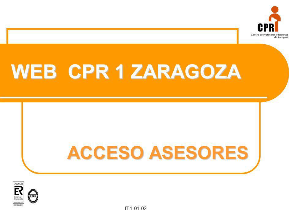 Curso IT WEB CPR 1 ZARAGOZA ACCESO ASESORES