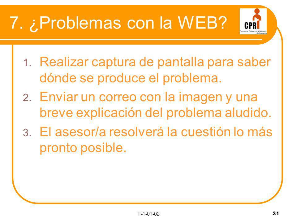 IT ¿Problemas con la WEB. 1.