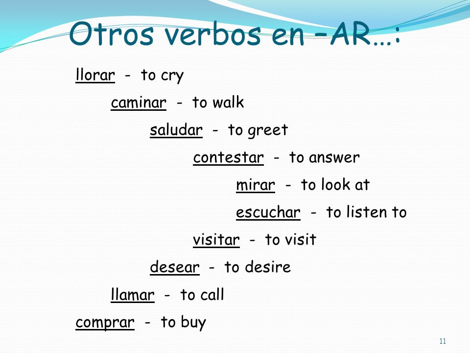 10 Present-tense verbs in Spanish can have several English equivalents.