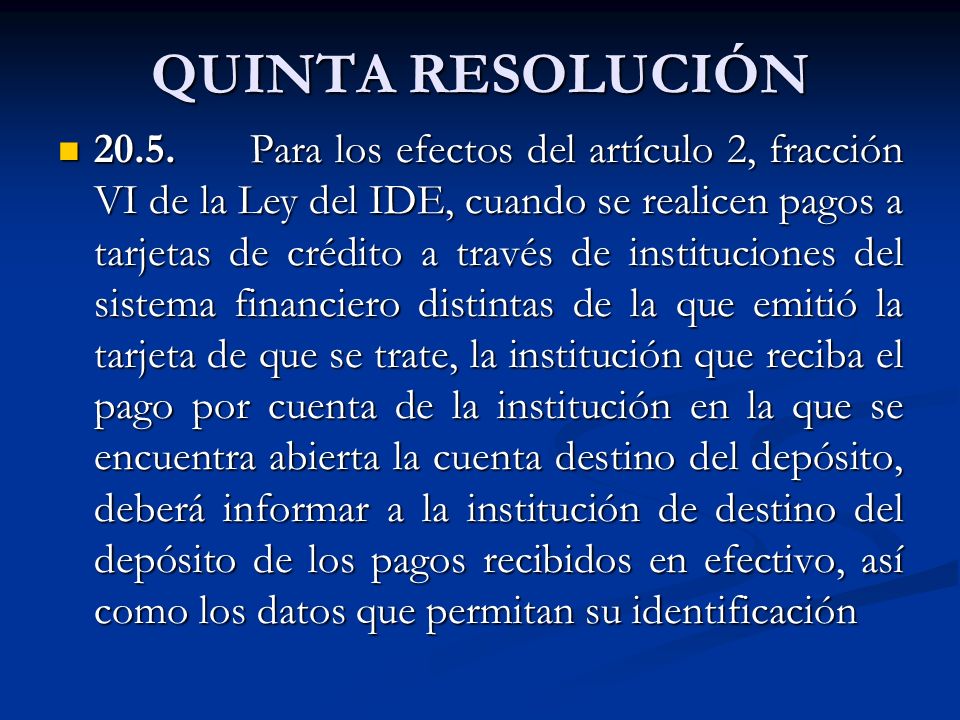 QUINTA RESOLUCIÓN 20.5.