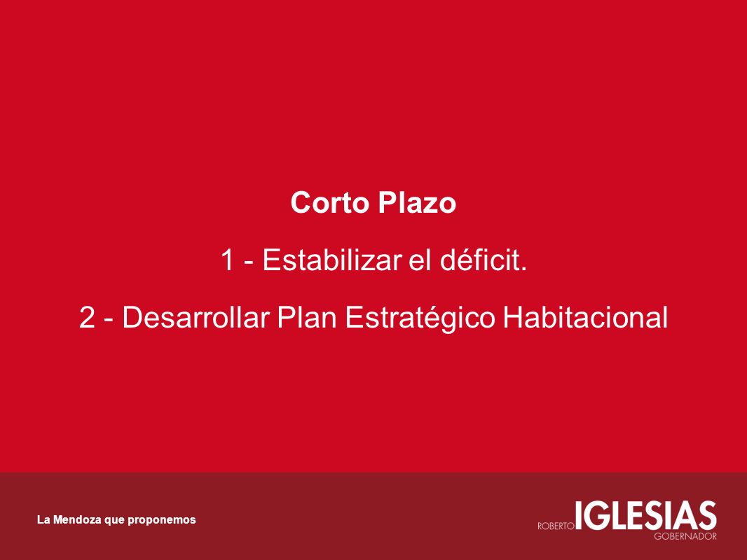 Corto Plazo 1 - Estabilizar el déficit.