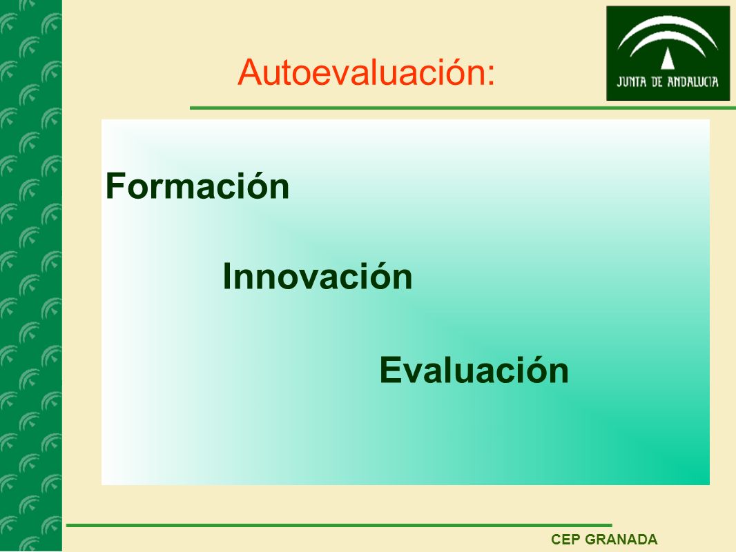 CEP GRANADA Autoevaluación: Formación Innovación Evaluación