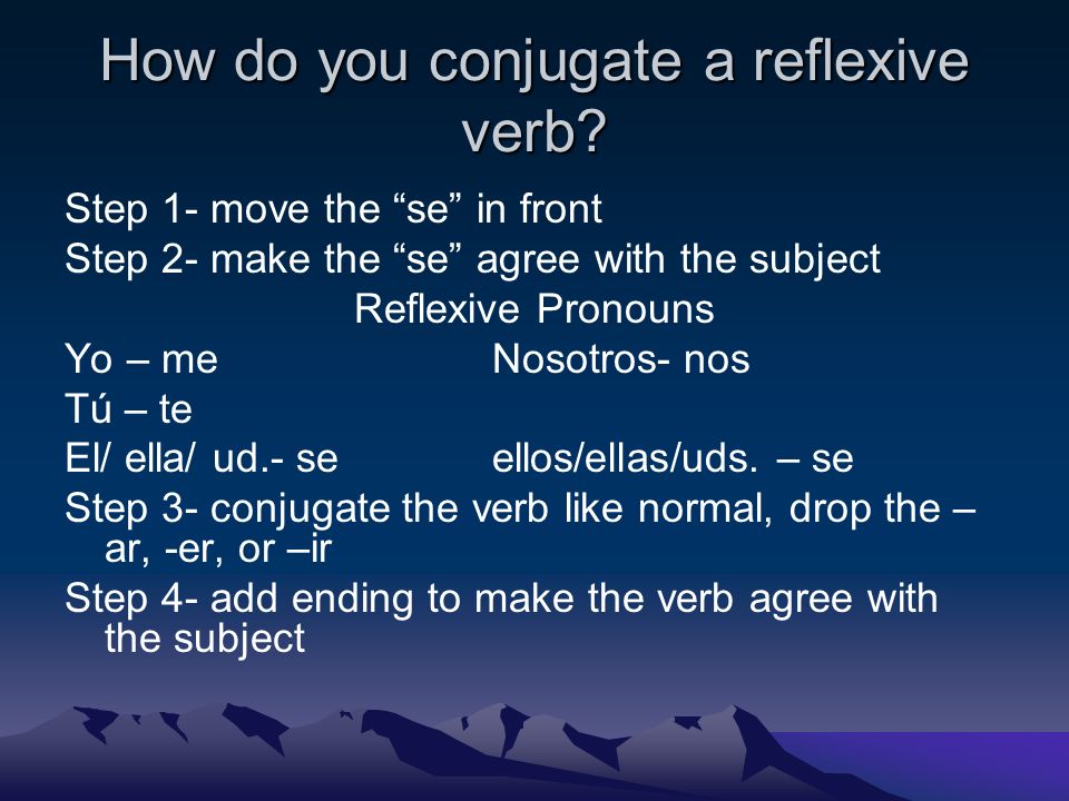 How do you conjugate a reflexive verb.