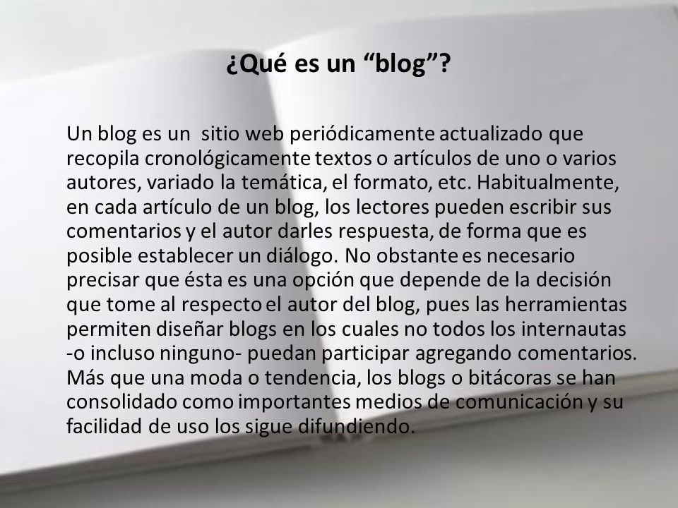 *¿Qué es un blog.