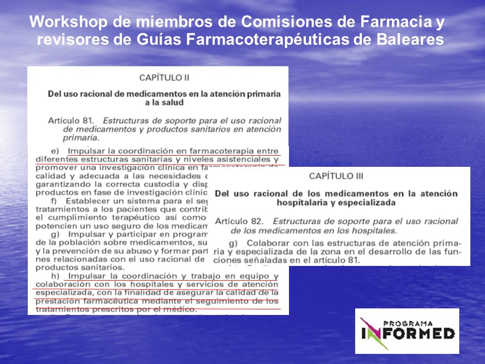 21 Workshop de miembros de Comisiones de Farmacia y revisores de Guías Farmacoterapéuticas de Baleares