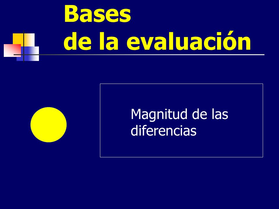 Bases de la evaluación Magnitud de las diferencias