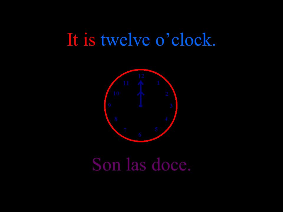 It is eleven oclock. Son las once.