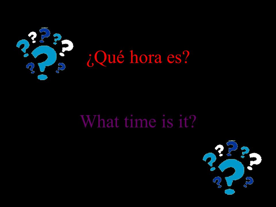 Topic: What time is it Give the Spanish translations. Click to begin