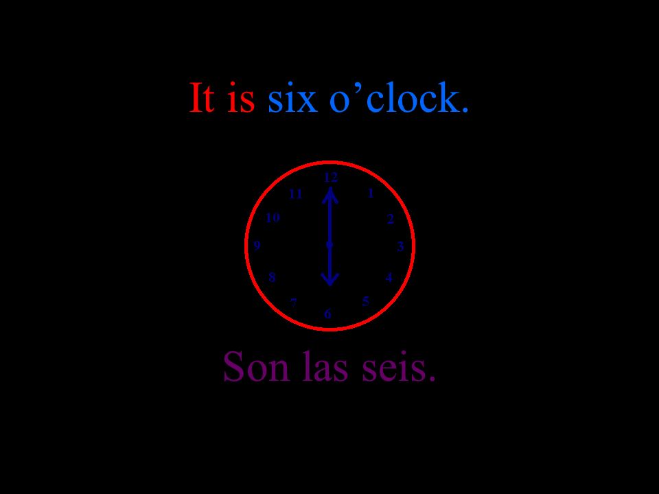 It is five oclock. Son las cinco.