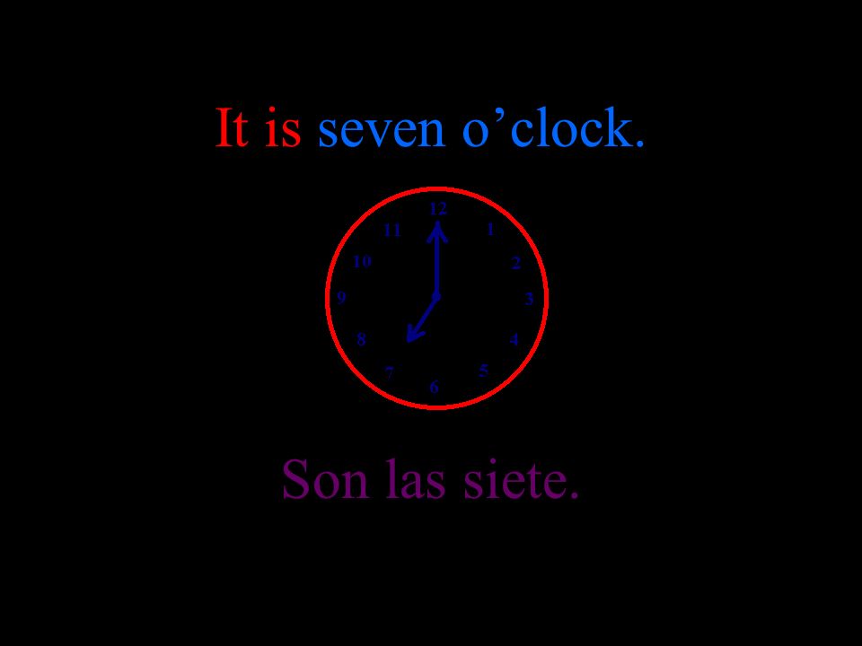 It is six oclock. Son las seis.